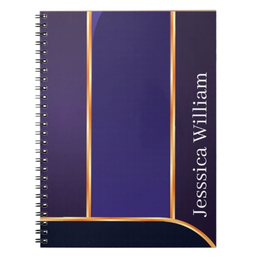 Op Maat Je Naam Elegant Paarse Hogeschool Notitieb Notitieboek (Voorkant)