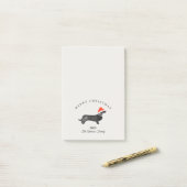 Op maat kerst rood grijs kerstman dachsund post-it® notes (Op bureau)