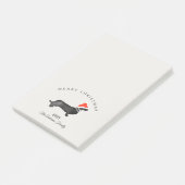 Op maat kerst rood grijs kerstman dachsund post-it® notes (Schuin)