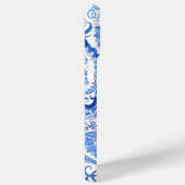 Op maat Licht Donkerblauw Wit Bloemmotief Paisley Case-Mate iPhone Case (Achterkant / Rechts)