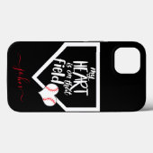 Op Maat MIJN HART IS OP DAT VELD Mama Honkbal 12 Case-Mate iPhone Case (Achterkant (horizontaal))