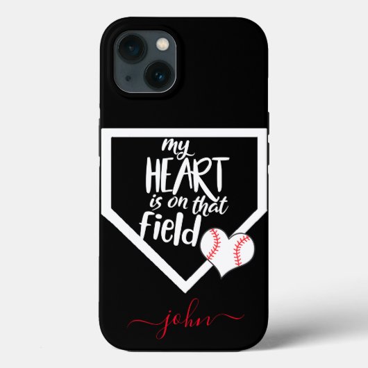 Op Maat MIJN HART IS OP DAT VELD Mama Honkbal 12 Case-Mate iPhone Case (Achterkant)