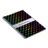 Op maat mintgroen turquoise blauw roze polka stipp notitieboek (Rechterzijde)
