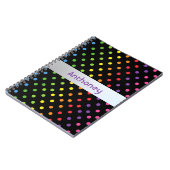 Op maat mintgroen turquoise blauw roze polka stipp notitieboek (Linkerzijde)