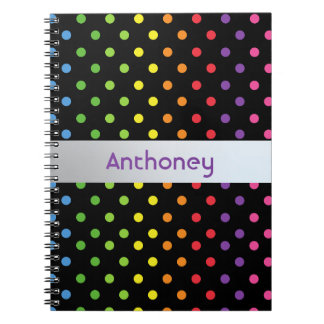 Op maat mintgroen turquoise blauw roze polka stipp notitieboek