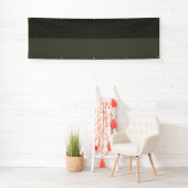 Op maat Mosgroene tweekleurige banner (Insitu)