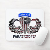 Op maat ontworpen Amerikaanse Airborne Paratrooper Muismat (Met muis)