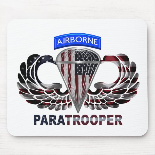 Op maat ontworpen Amerikaanse Airborne Paratrooper Muismat (Voorkant)