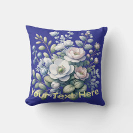 Op maat ontworpen blauw kussen