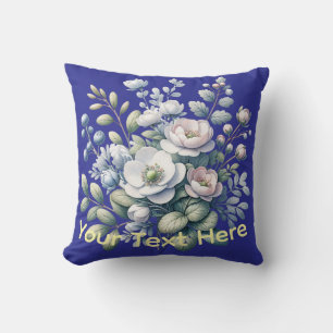Op maat ontworpen blauw kussen