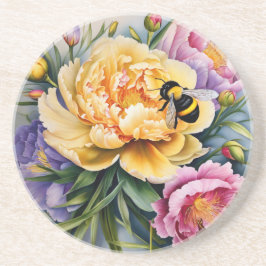 Op maat ontworpen Onderzetter van bloemen en bijen