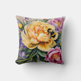 Op maat ontworpen Sierkussen van bloemen en bijen