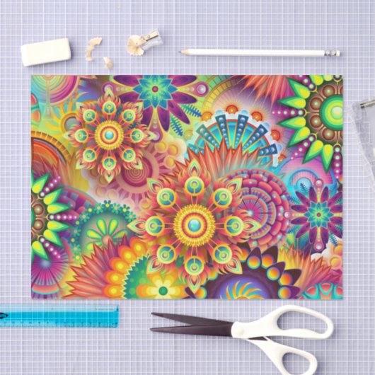 Op maat ontworpen tissue papier kleurrijk (decopau (Craft)