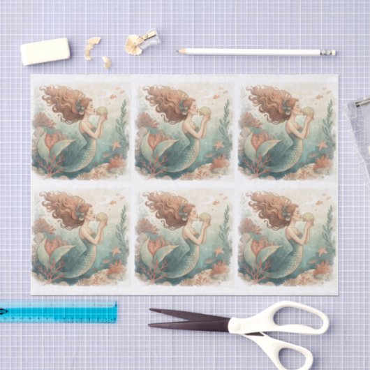 Op maat ontworpen tissuepapier MERMAID (Craft)