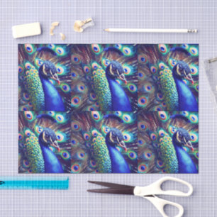 Op maat ontworpen tissuepapier Peacock (decopauge)