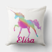 Op maat. Regenboog Eenhoorn. Kussen (Voorkant)
