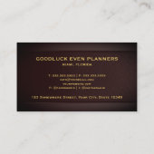 Op maat rood bordeauxrood goud evenementenmanageme visitekaartje (Achterkant)