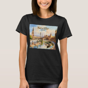 Op maat Sevilla Spanje Plaza de Espana Aquarel T-shirt