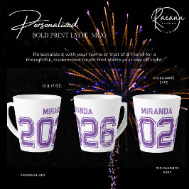 Op maat te maken 2026 Bold Print Keramische Latte  Mok