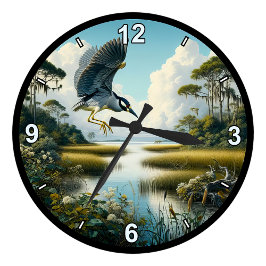 Op maat te maken Geelkruinreiger in 8 stijlen Ronde Klok