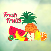 Op maat te maken vers fruit winkel markt bedrijf raamsticker (Vel 3)