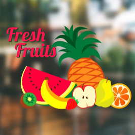 Op maat te maken verse fruitwinkel markt bedrijf raamsticker