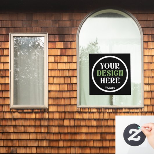 op maat, uniek, strak & minimalistisch raamsticker (Huis Raam)