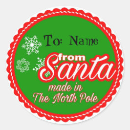 Op maat van de kerstman ronde sticker