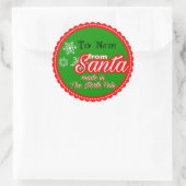 Op maat van de kerstman ronde sticker (Tas)