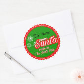 Op maat van de kerstman ronde sticker (Envelop)