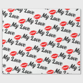 op maat van mijn liefde en kussen cadeaupapier (Vlak)