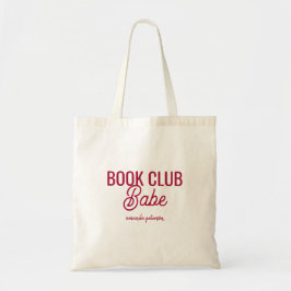 Op maat vet rode boekenclub meisje boekenliefhebbe tote bag