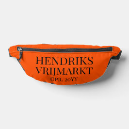 Op Maat Vrijmarkt-tasje | Oranje en Zwarte - Heuptasje