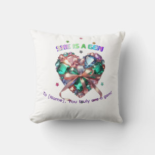 Op Maat Ze Is Een Edelsteen Hart Edelsteen Cadeau Kussen