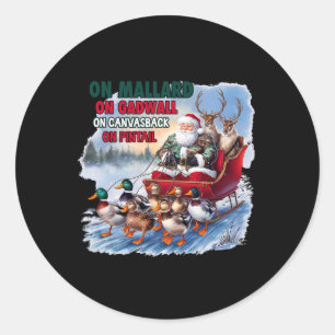 Op Mallard op Gadwall Kerst Grappig Eend Jagen Ronde Sticker