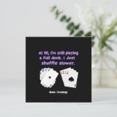 Op mijn 90e speel ik nog steeds met een volle stap kaart (Staand voorkant)