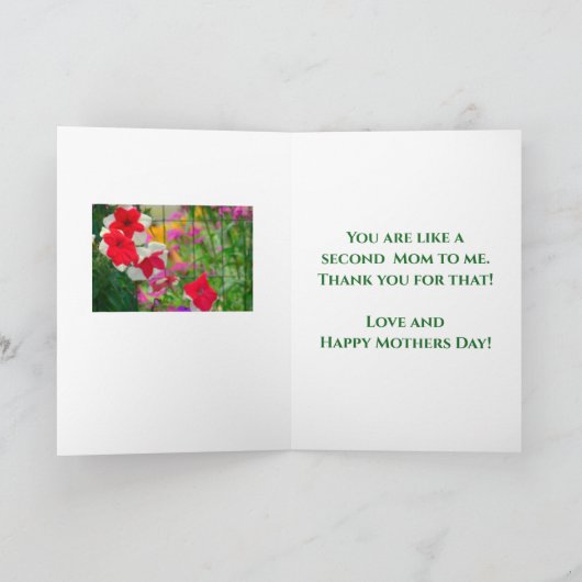 "OP MIJN ANDERE MOM"/HAPPY MOEDERDAG/FLORAL KAART (Binnen)