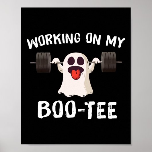 Op mijn Boo T-shirt Halloween Dead Lift Ghost Gym  Poster (Voorkant)