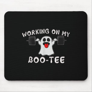 Op mijn Boo T-shirt Halloween Ghost Workout Gym Muismat