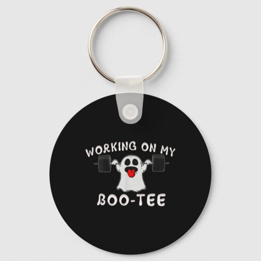 Op Mijn Boo Tee Halloween Geest Workout Gym Sleutelhanger (Voorkant)