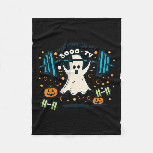 Op mijn Booty Funny Booty Halloween Ghost Workout Fleece Deken (Voorkant)