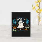 Op mijn Booty Funny Booty Halloween Ghost Workout Kaart (Gele Bloem)