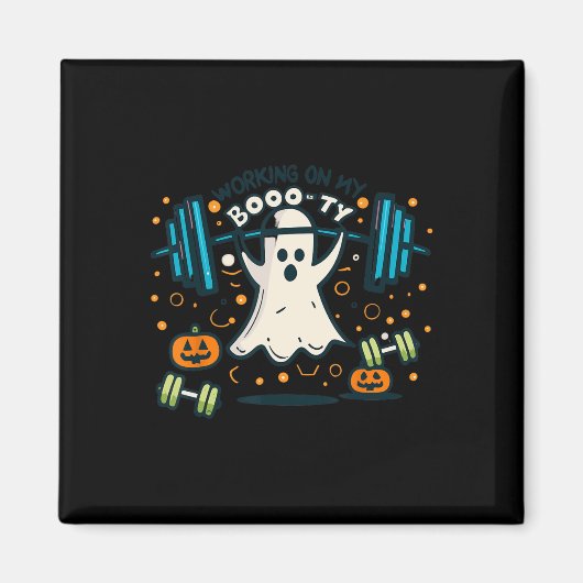 Op mijn Booty Funny Booty Halloween Ghost Workout Magneet (Voorkant)