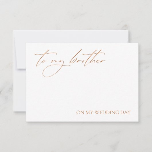 "Op mijn broer": Kaart voor het schoonmaken van de (Voorkant)