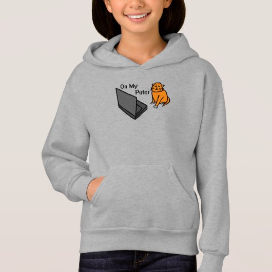Op Mijn Computer Grappige Computer Oranje Kat Meme (Voorkant)