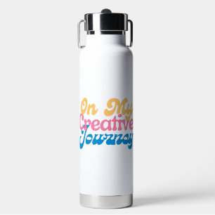 'Op Mijn Creatieve Reis' Kunstenaar 90s Retro Kleu Waterfles