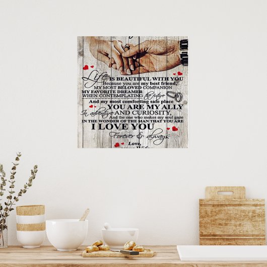 Op mijn debetkaart | Liefde brief aan hem | Poster (Keuken)