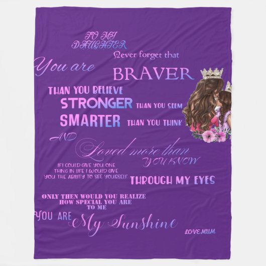 Op mijn dochter fleece deken (Voorkant)