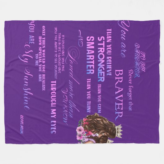 Op mijn dochter fleece deken (Voorkant (Horizontaal))