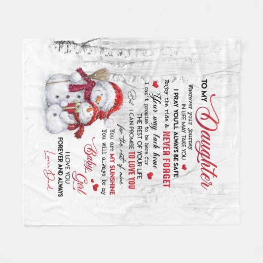 Op mijn dochter fleece deken (Voorkant (Horizontaal))